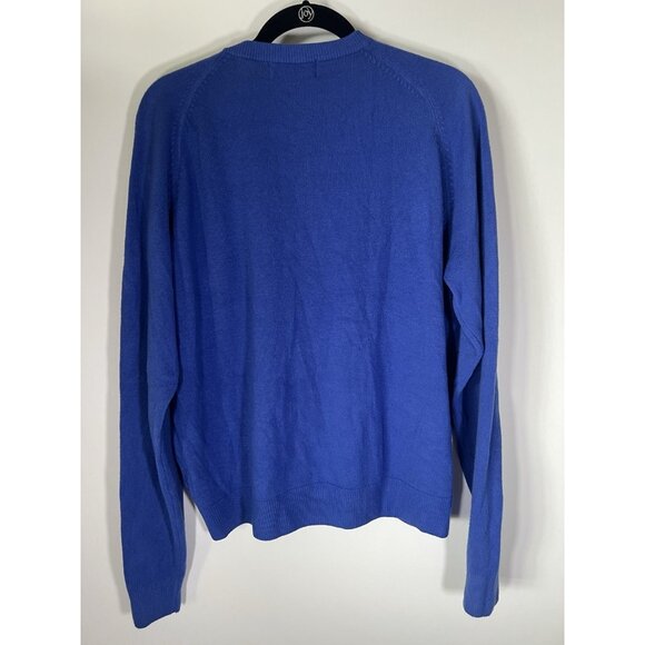 Vintage 90s Ralph Lauren Polo Cashmere purple blue cardigan XL preppy golf - Picture 3 of 9